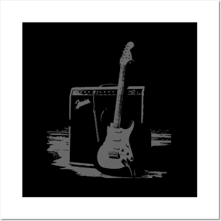 Guitar with Amp Posters and Art